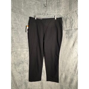 Hilary Radley Womens Black Slim Leg Tummy Control Pull On Pants Size 16 NWT